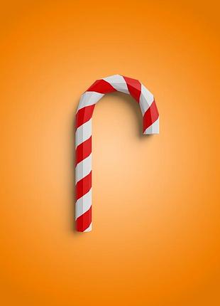 Наборы для создания 3д фигур оригами паперкрафт бумажная модель papercraft карамельная трость