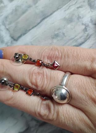 Серьги безель стекло 2