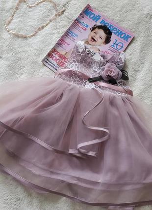 Красива гарна дитяча пишна сукня для дівчинки на 1 рік рочок день народження весілля хрестини свято2 фото