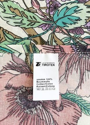 Скатерть с защитным покрытием, с рисунком птиц и цветов, тм "тиротекс"5 фото