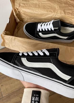 Кеды женские, мужские vans old skool, черно-белые, ванс олд скул (вансы, кроссовки)3 фото