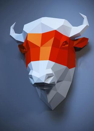 Набори для створення 3д фігур оригамі паперкрафт паперова модель papercraft бизон