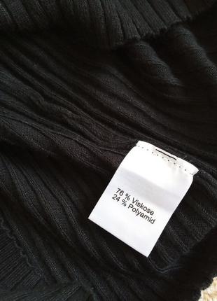 Черное эластичное платье в рубчик, с прорезями на рукавах, anastacia, размер m6 фото