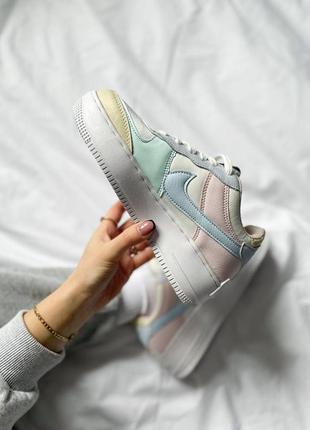 Кросівки чоловічі / жіночі білі з шкіри nike air force 1 shadow pastel6 фото