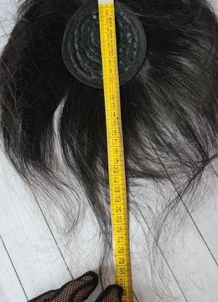 Накладка топер челка шиньон 100% натуральный волос7 фото