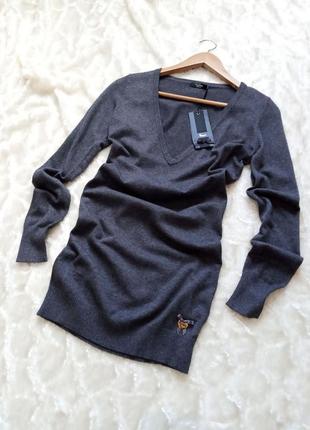 Платье-туника, длинная кофта, пуловер, реглан, джемпер от tuwe italia, размер s