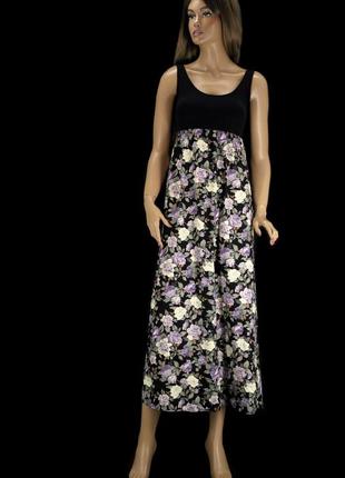 Новое длинное хлопковое платье "annie greenabelle" с цветочным принтом. размер uk8.1 фото