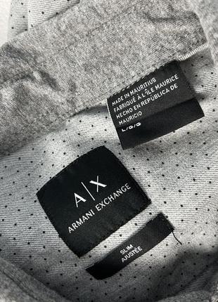 Armani exchange мужская хлопковая рубашка с длинным рукавом оригинал5 фото