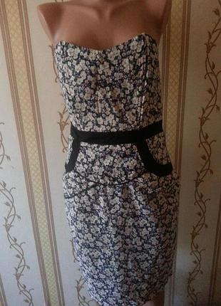 Літнє плаття без брительек, в квіточку .