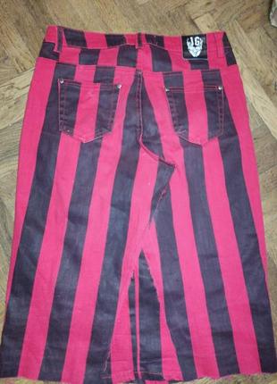 Неформальная юбка карандаш в полоску панк стимпанк рокабилли сайкобилли2 фото