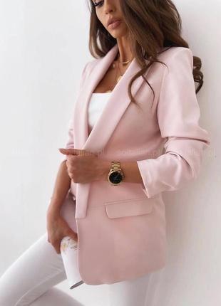 Женский пиджак классический деловой офисный жакет черный базовый розовый коричневый бежевый белый красный малиновый яркий1 фото