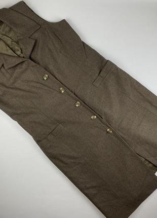 Шерстяная длинная жилетка накидка barbour