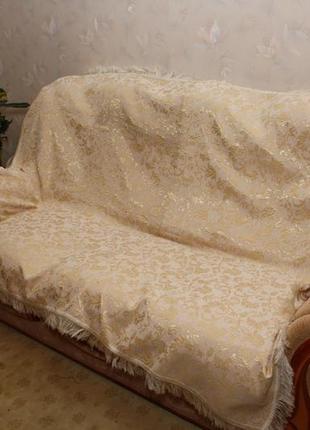 Покрывала евроразмера на большую кровать лаура молочный