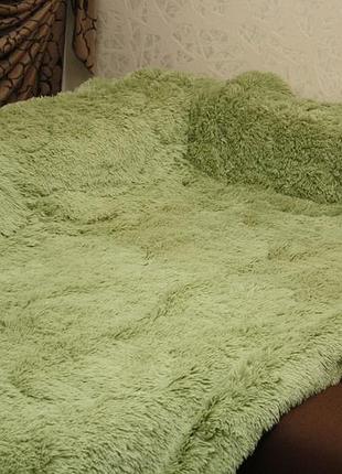 Покривало - хутряний плед утеплене 210*230 (салатовий)