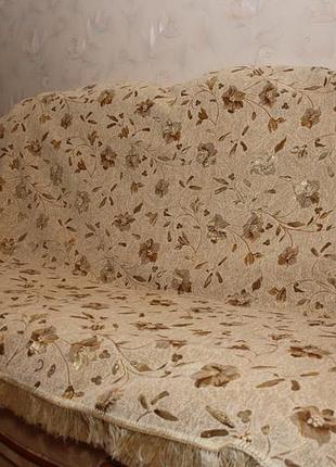 Супер макс покривала (дивандеки) гобеленові на великий диван і два крісла глорія беж