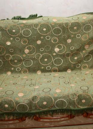 Круги (зелений) двоспальне покривало на ліжко