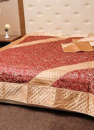 Покривало плед 210*240 завиток бордовий