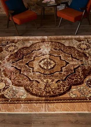 Доріжка килимова акрил кола колір бежевий + коричневий8 фото