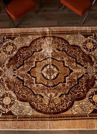 Доріжка килимова акрил кола колір бежевий + коричневий5 фото