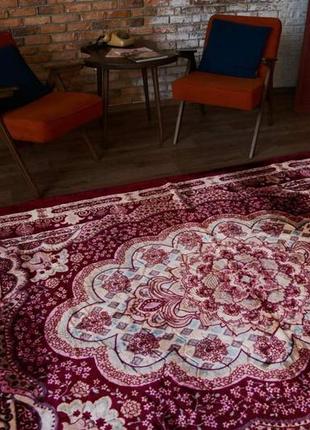 Доріжка килимова акрил композиція колір бордовий2 фото