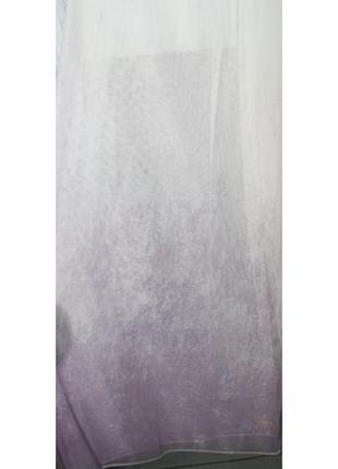 Тюль градиент грек фатин с утяжелителем белый - сиреневый