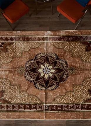Доріжка килимова акрил квітка колір бежевий1 фото
