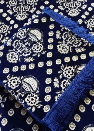 Комплект полуторних гобеленових покривал на ліжка та крісла ваза колір синій