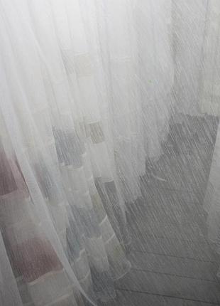 Тюль лляна з обважнювачем дженіс колір білий (холодний)