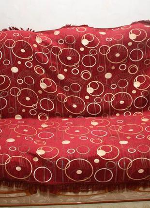 Круги красные комплект покрывал полуторный на диван и два кресла