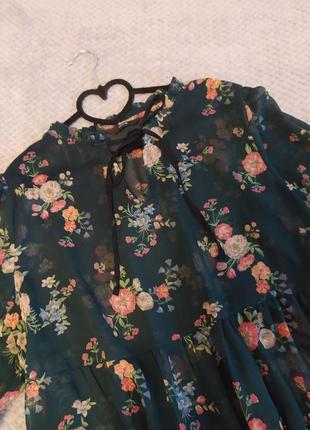 Прозрачная блуза в цветочный принт4 фото