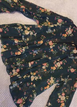 Прозрачная блуза в цветочный принт9 фото