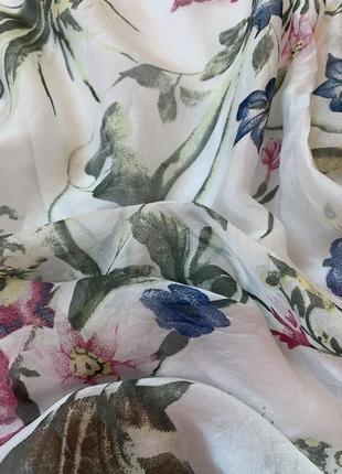 Шелковая легкая блуза в цветочный принт италия вискоза и шелк в составе9 фото