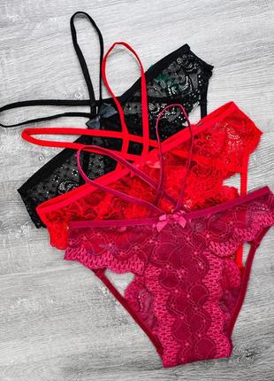 🌿🌺 еротичні мереживні трусики зі стрепами (портупея) 🌺🌿