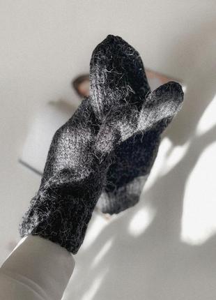 Вятьяные перчатки черного цвета5 фото