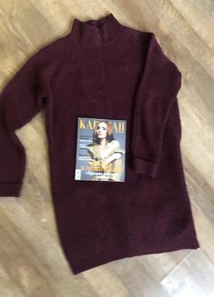 Сукня в‘язана вишнева винна