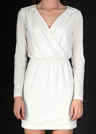 Вечірня біла сукня з люрексом3 фото