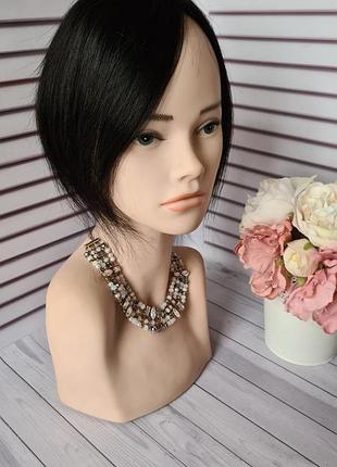 Накладка топер челка шиньон 100% натуральный волос