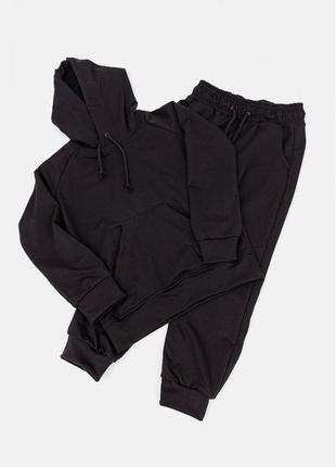 Детский стильный спортивный костюм с капишоном свитшот и джоггеры двунить