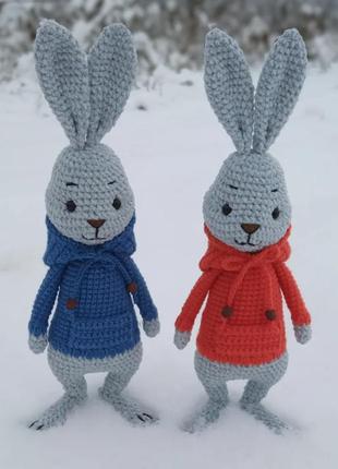 Кролик питер, зайчик крючком, вязаные игрушки