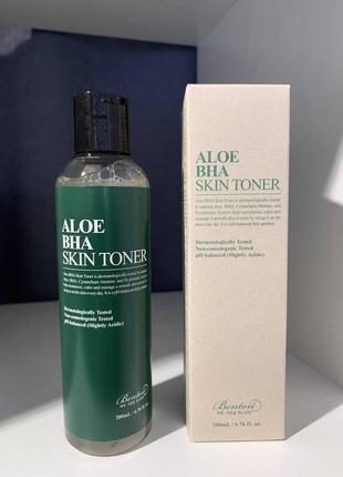 Тонер алое з саліциловою кислотою benton aloe bha skin toner 200 мл