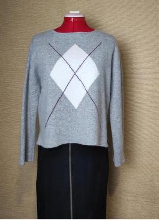 Сірий кашеміровий світер джемпер пуловер вільного крою