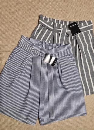 Шорты в полоску с защипами n-value