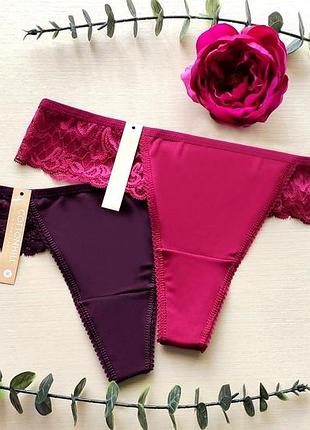🌿🌺 трусики танга з мереживом з боків 🌺🌿