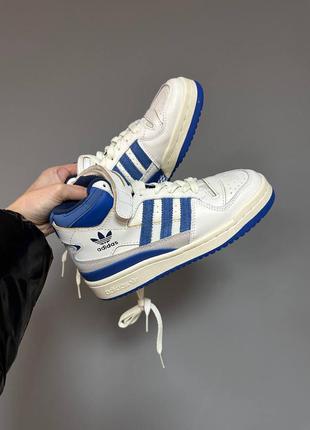 Adidas forum 84 high blue premium кроссовки кожа, замш