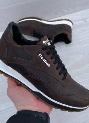 Мужские кожаные кроссовки reebok