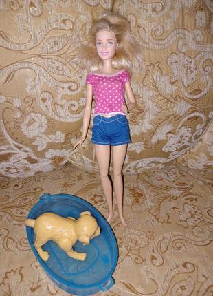 Лялька  барбі з собакою набір barbie "водні забави",2 фото