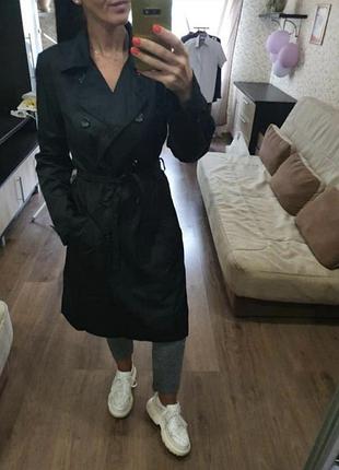 Marc aurel стильний чорний плащ тренч розмір с-м