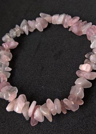 Браслет рожевий кварц натуральний камінь