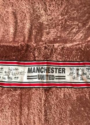 Футбольний шарф🧣фк манчестер юнайтед manchester united fc scarf шарф троянда 126х19 см🇬🇧