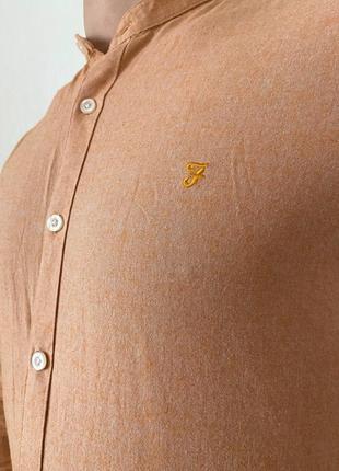 Мужская рубашка персикового цвета от бренда farah1 фото